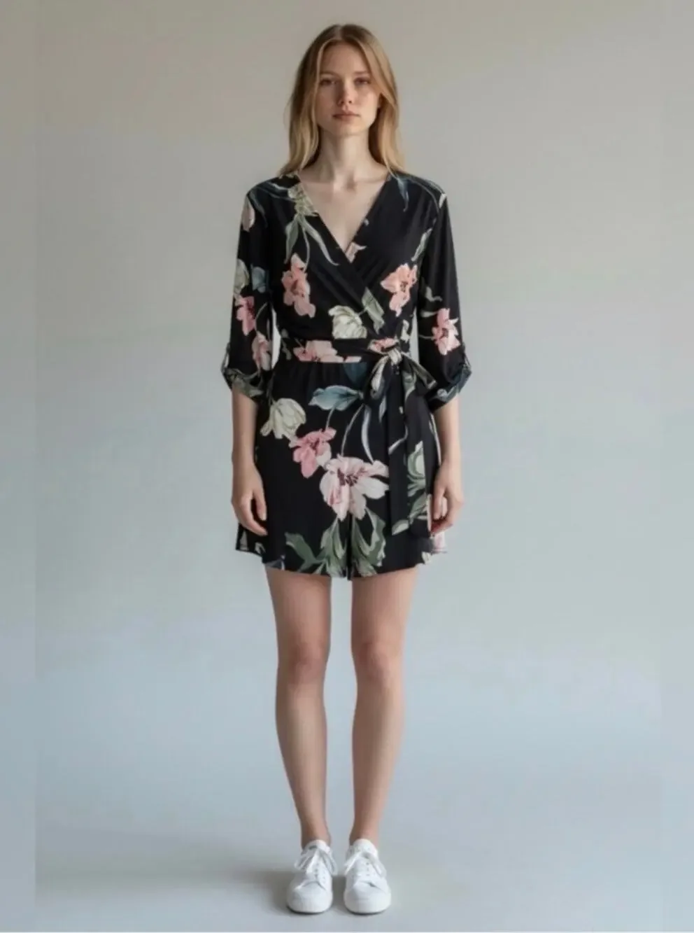 Yumi Kim Liz Romper in Westview Black Floral Print - Medium